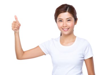 Yukarı hareket ile genç Asyalı kadın