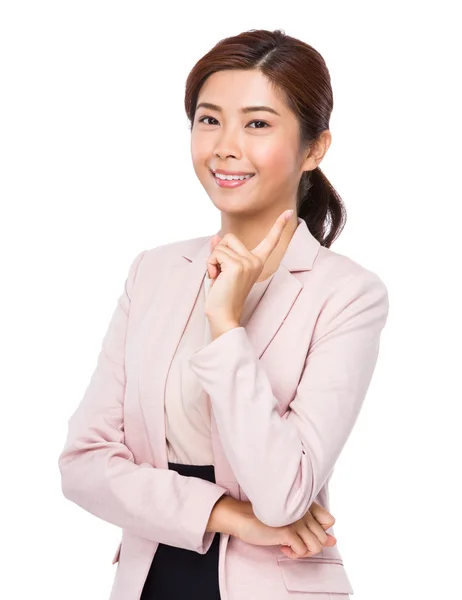 Asiatico businesswoman con pensare di idea — Foto Stock