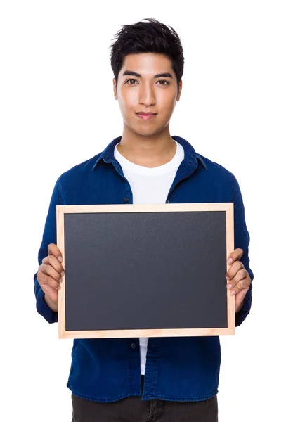 Aziatische jonge man in blauw shirt — Stockfoto