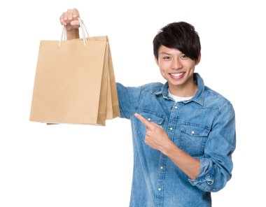 Jean tişörtlü Asya yakışıklı adam