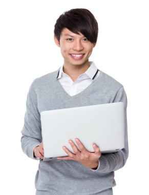Businessman using the notebook