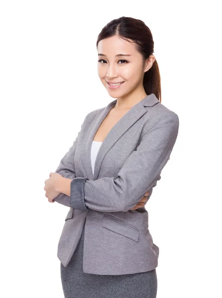 Joven mujer de negocios asiática en traje de negocios — Foto de Stock