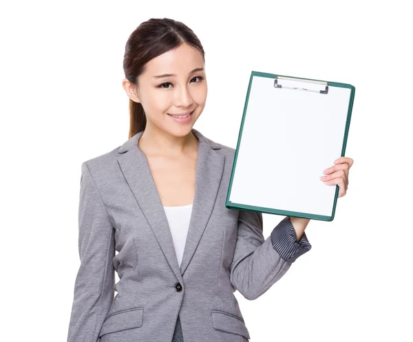 Joven mujer de negocios asiática en traje de negocios — Foto de Stock