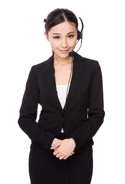 Customer service assistant with headset — Stock Photo, Image