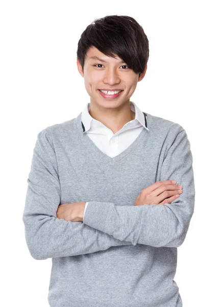 Азіатський бізнесмен на білому — стокове фото