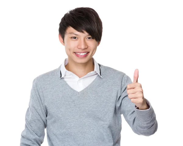 Asian Businessman with thumb up gesture — Stock Photo, Image