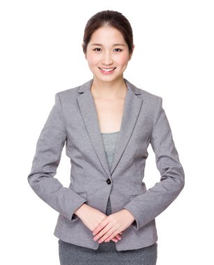 beyaz üzerine Asya iş kadını