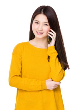 Asian woman talking on the cellphone