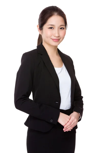 Junge Geschäftsfrau auf weiß — Stockfoto