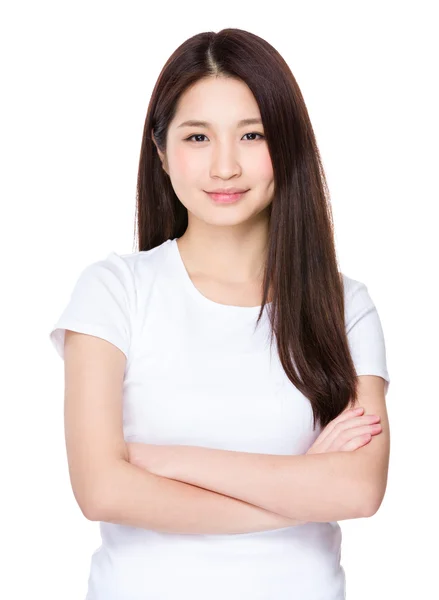 Asian woman  on white — Stock Photo, Image