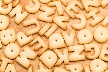 Word Cookies over the wooden table