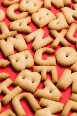 Cookies text over red background