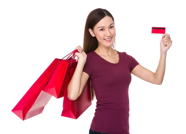 Asian young woman in red t-shirt — Stock Photo, Image