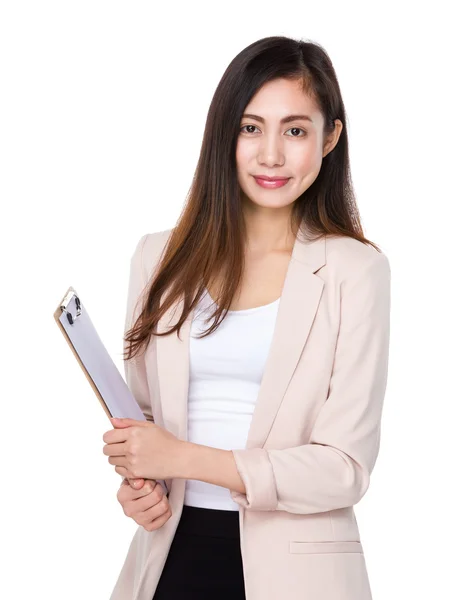 Joven asiático buisnesswoman en traje de negocios — Foto de Stock