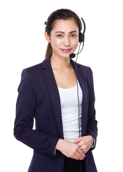 Asian female customer services assistant — Stock Photo, Image