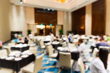 Blur background with light bokeh of dinning place