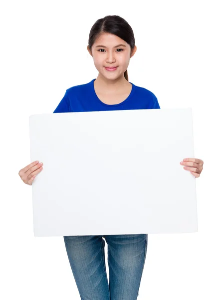 Asian young woman in blue t-shirt — Stock Photo, Image