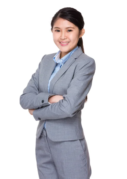 Giovane asiatica buisnesswoman in abito da lavoro — Foto Stock