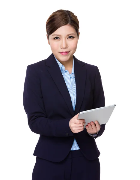 Jovem asiático buisnesswoman em terno de negócios — Fotografia de Stock