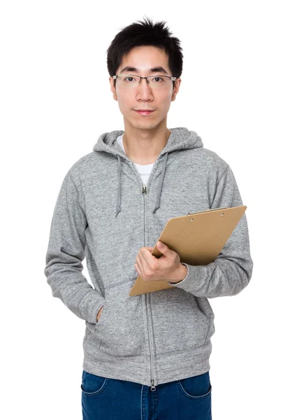 Asian man in grey sweater — Stock Photo, Image