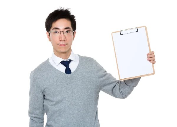 Young asian businessman in grey sweater — Stock Photo, Image