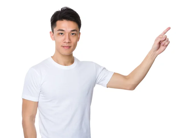 Asiatische schöner Mann in weißem T-Shirt — Stockfoto