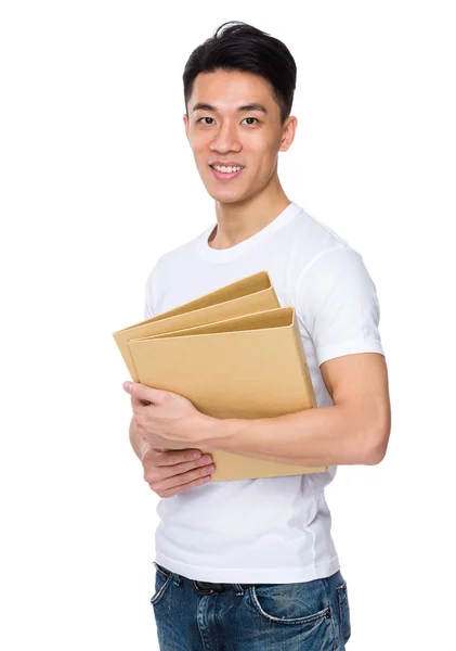 Asiatische schöner Mann in weißem T-Shirt — Stockfoto