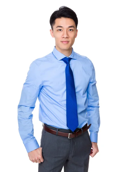 Asiático guapo hombre de negocios en azul camisa —  Fotos de Stock