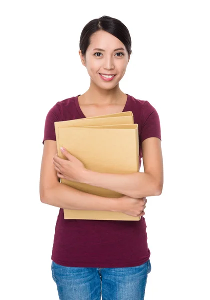 Asiatico giovane donna in rosso t-shirt — Foto Stock