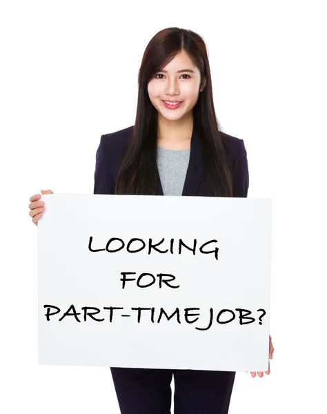 Asiatico businesswoman holding un cartello — Foto Stock