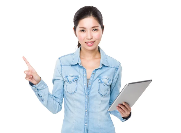 Asian young woman in jean shirt — Stock Photo, Image