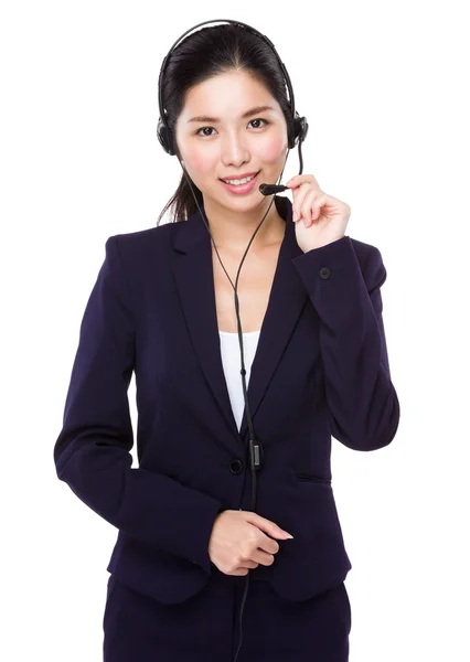 Representante de servicios al cliente con auriculares —  Fotos de Stock