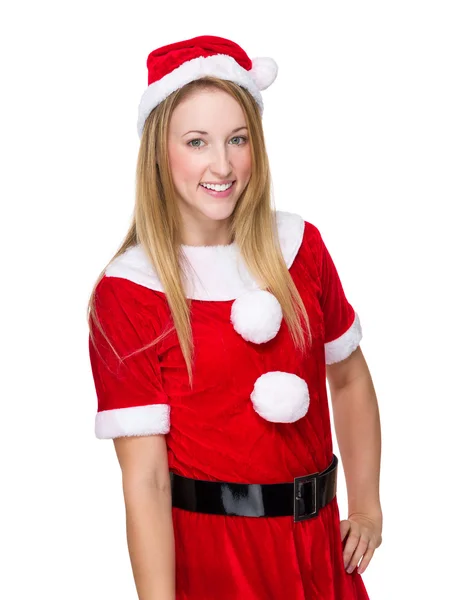 Noel kostümü kadınla — Stok fotoğraf
