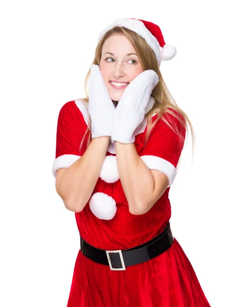 Noel kostümü kadınla — Stok fotoğraf