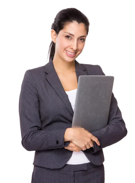 Young beautiful businesswoman in business suit — Stock Photo, Image