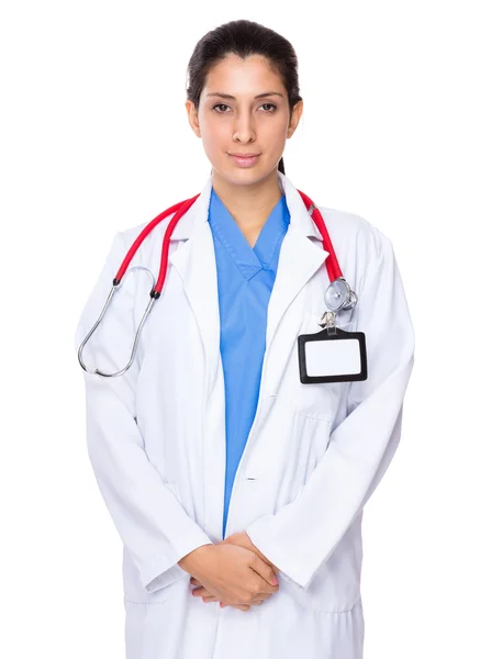 Medico donna in camice bianco — Foto Stock