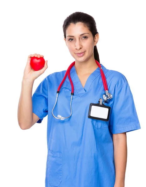 Medico donna in uniforme blu — Foto Stock