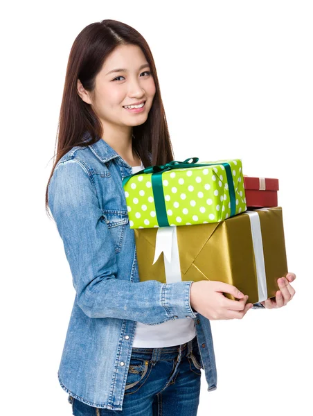 Asian young woman in jean shirt — Stock Photo, Image