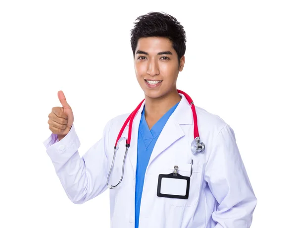 Asian male doctor in white coat — Stock Photo, Image