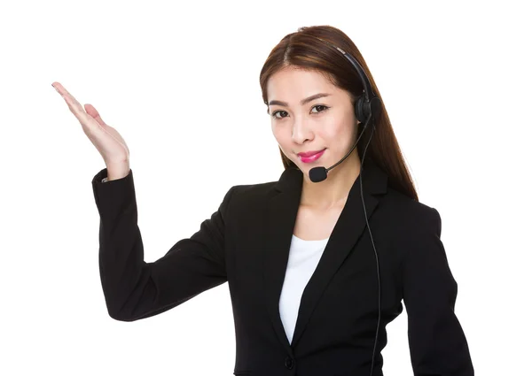 Asian female customer services operator — Stock Photo, Image