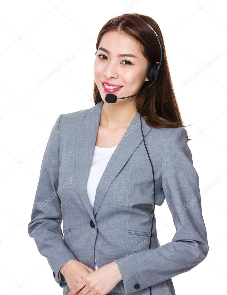 customer services representative with headset