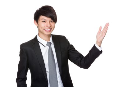 empresario mostrando algobir şey gösteren işadamı