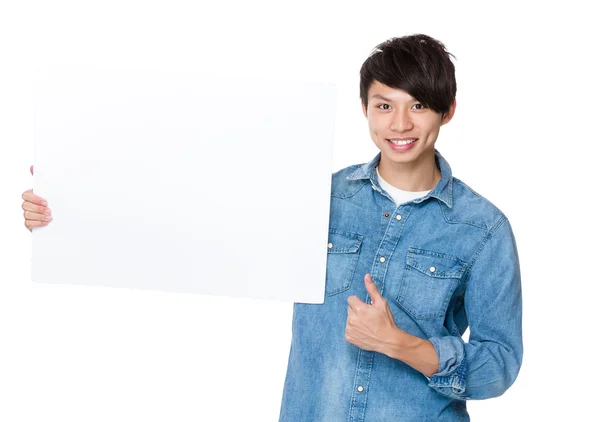 Young man showing  thumb up — Stock Photo, Image