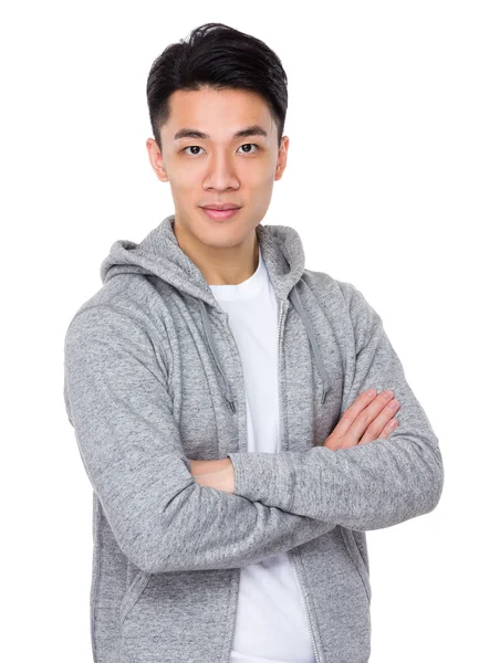 年轻的亚洲人，灰色毛衣 — 图库照片