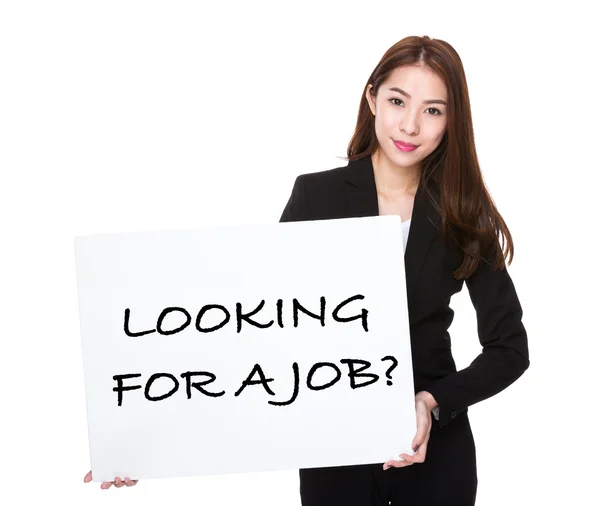 Young asian businesswoman with a board — Stock Photo, Image