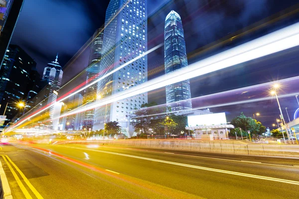 Quartier Hong Kong avec trafic — Photo