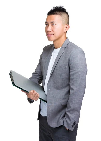 Asian handsome businessman in grey jacket — Stock Photo, Image