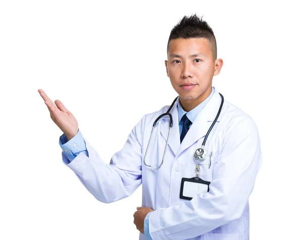 Asian male doctor in white coat — Stock Photo, Image