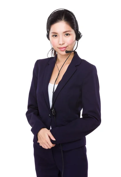 Operador de servicio al cliente con auriculares —  Fotos de Stock