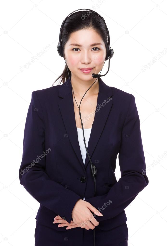 customer service operator with headset